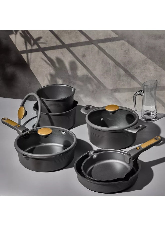 Carote 24-Piece Nonstick Cookware Set with Detachable Handle, Stackable Pots & Pans, PFOA-Free Aluminum Healthy Cooking Set with Pour Spouts, All Kitchen Stovetop Compatible, Dishwasher Safe (Black) - Image 5